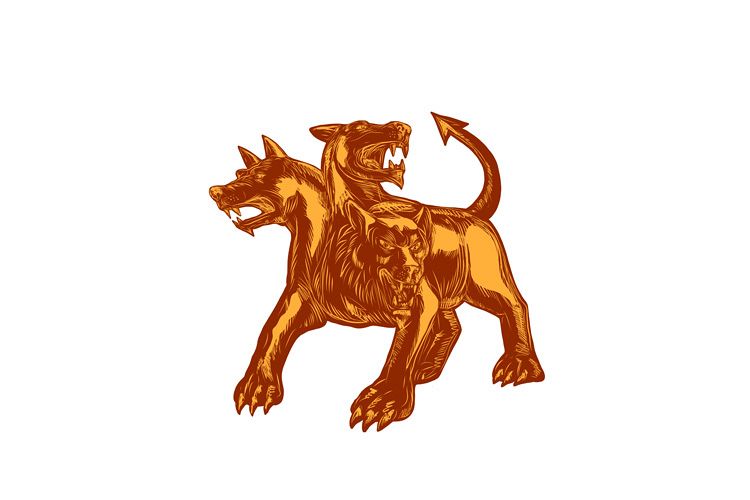 Cerberus Scratchboard Style example image 1