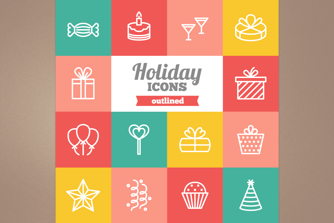 Outlined Holiday Icons example image 1