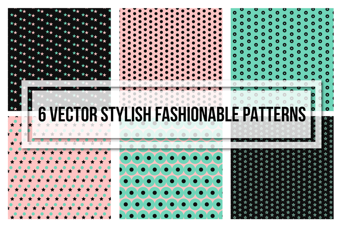 Stylish Fashionable Seamless Patterns example image 1