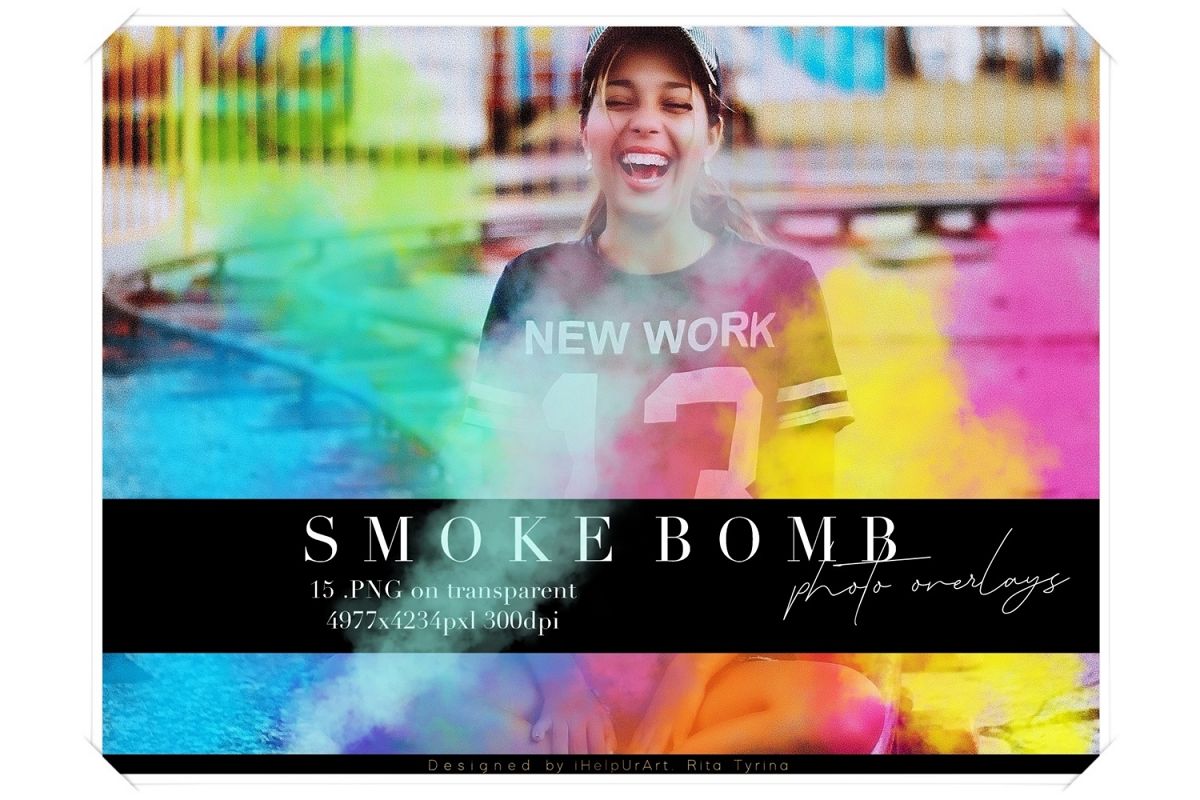 Smoke Photo Overlays - Colorful Smoke Clipart example image 1