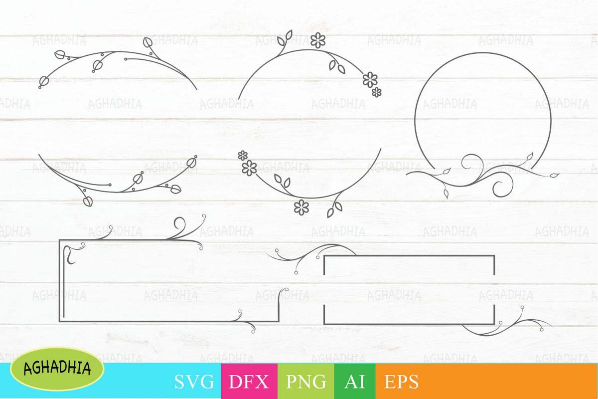 Floral frames design. Flower frames vector elements. example image 1