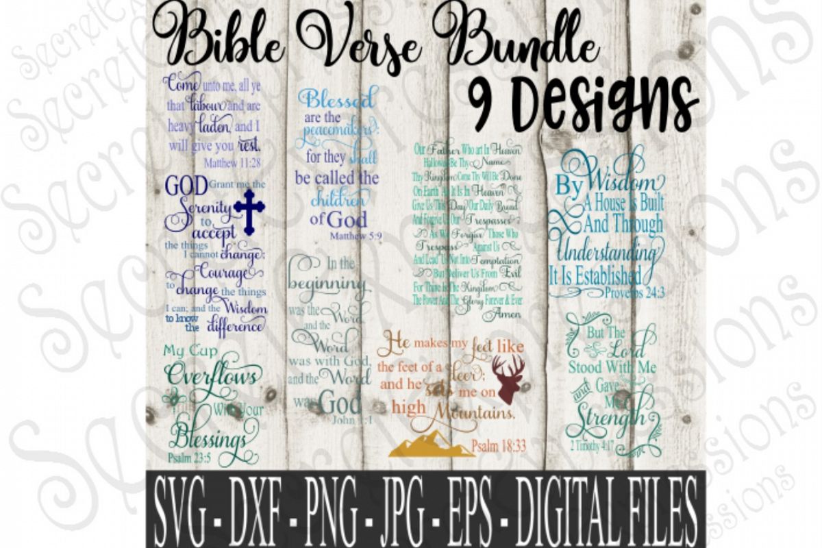 Download Bible Verse Religious SVG Bundle 9 Sign Designs (102079 ...