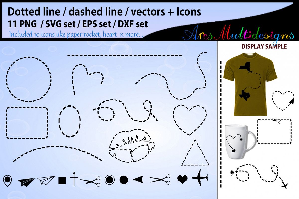 Dotted line svg vector / valentine dashed line svg example image 1
