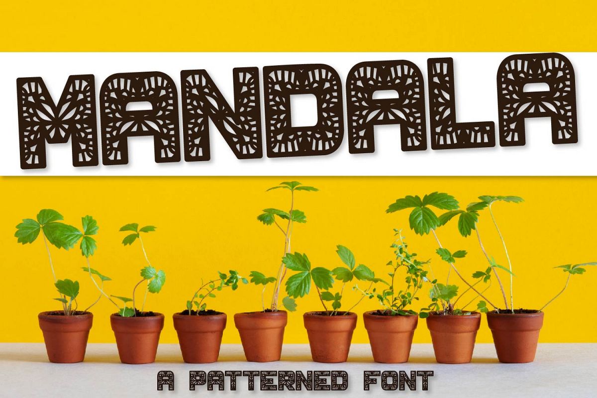 Mandala - A Fun Patterned Font - Perfect for Monograms example image 1