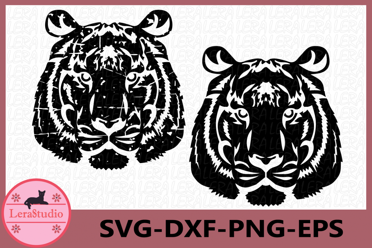 Tiger Grunge SVG, Tiger Silhouette, Tiger SVG, Tiger Clipart example image 1