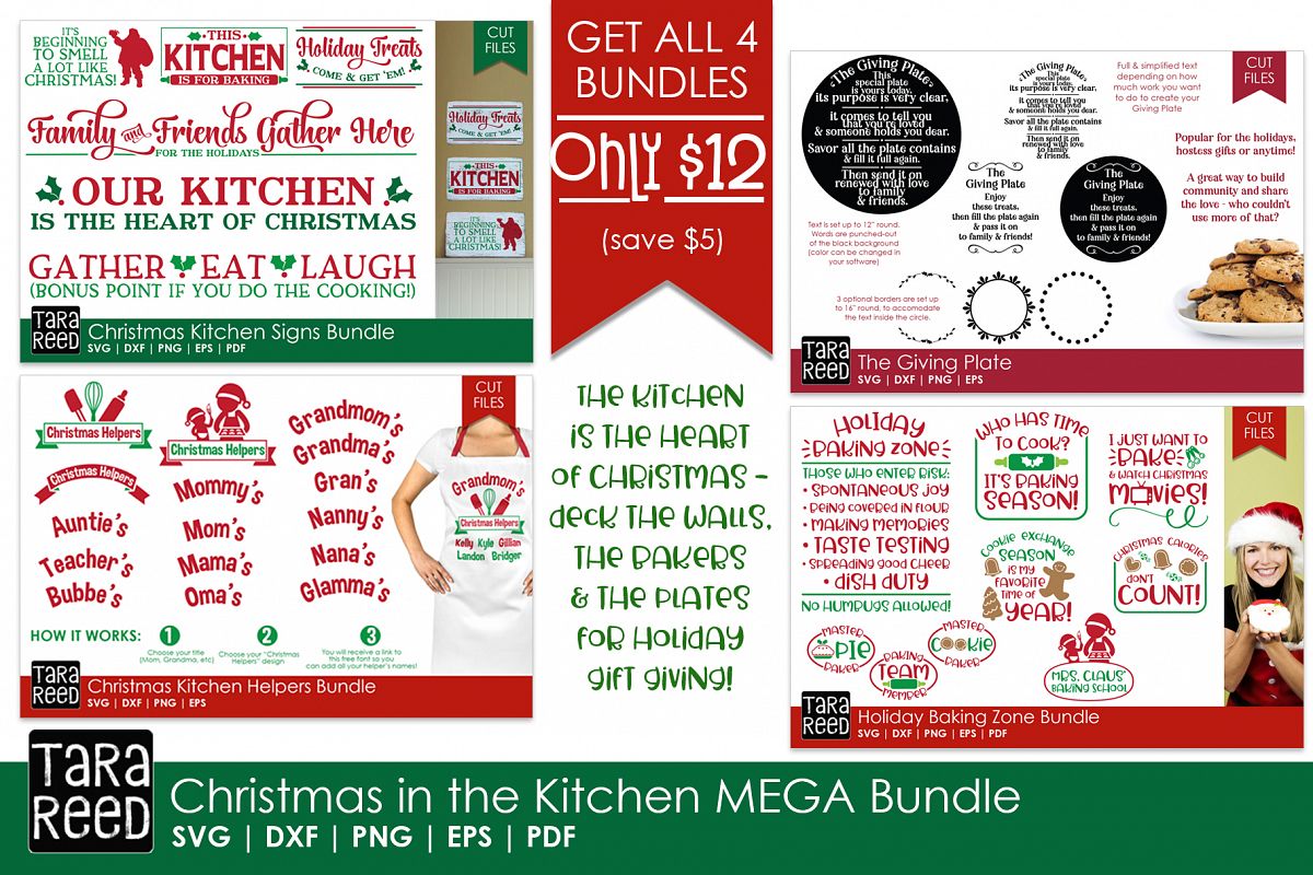 Christmas in the Kitchen MEGA Bundle - Crafter SVG Files example image 1