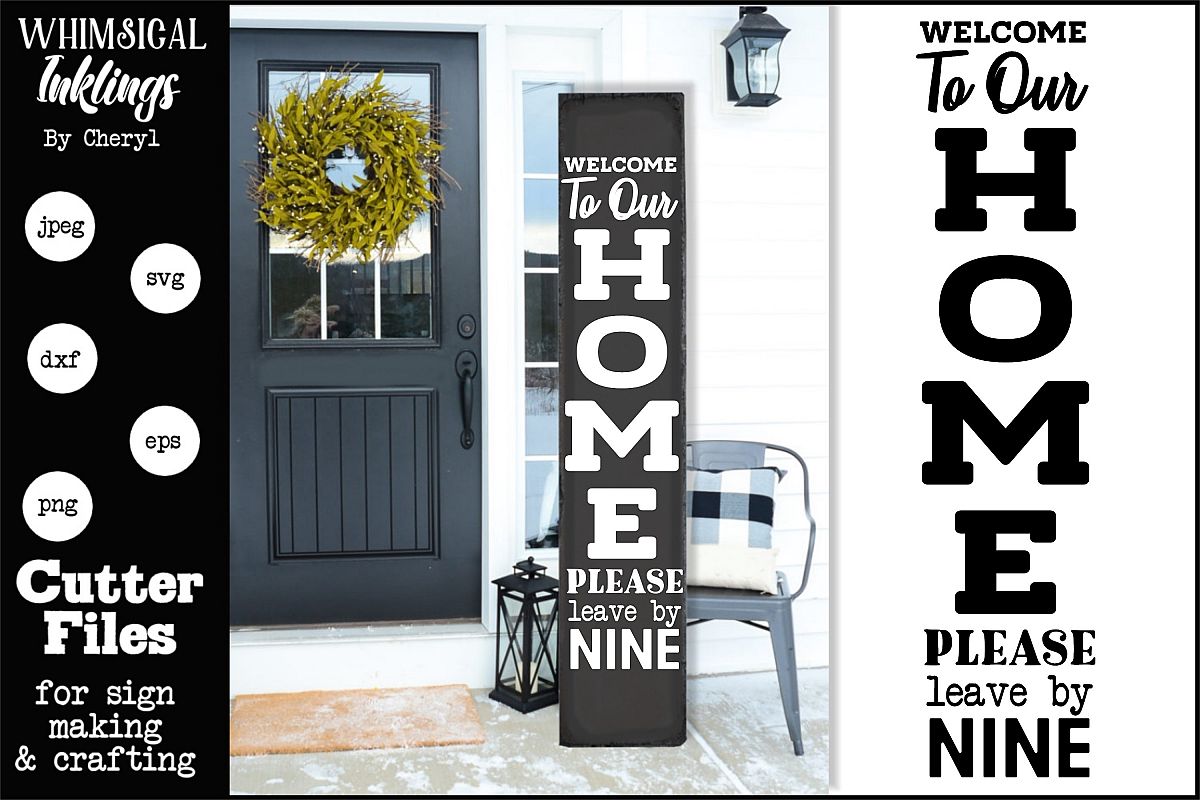 Leave By Nine Vertical SVG example image 1