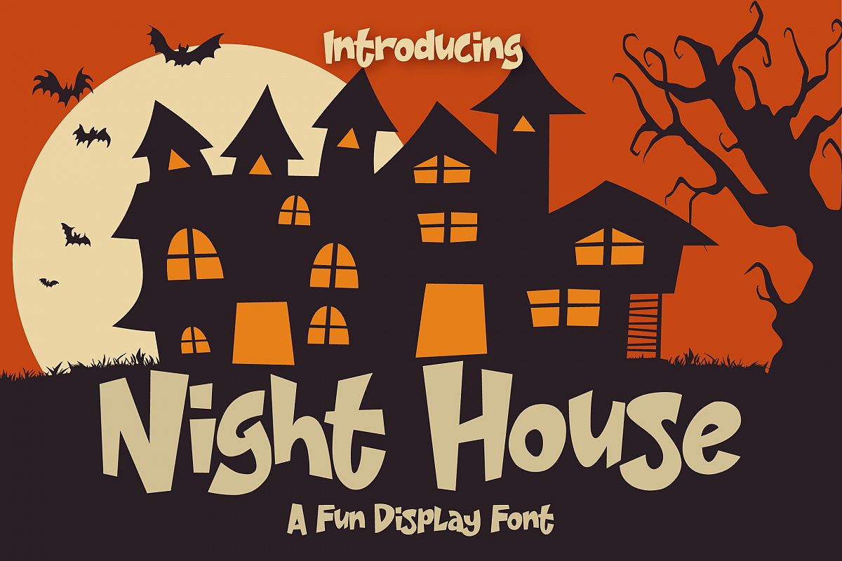 Night House - A Fun Display Font example image 1