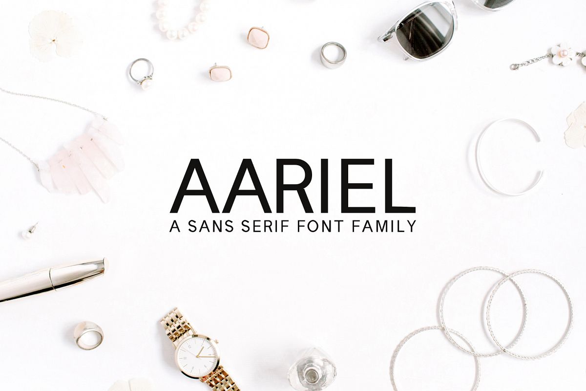 Aariel Sans Serif 7 Font Family Pack example image 1