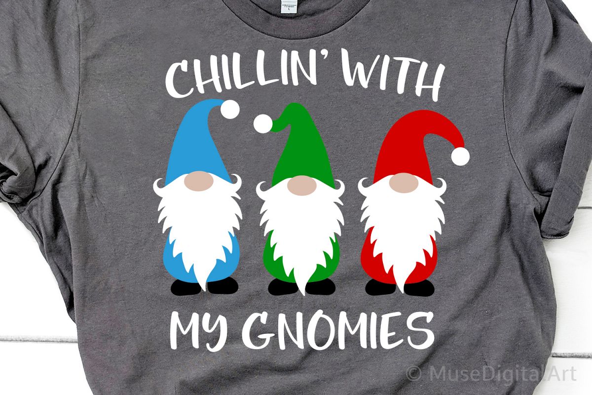 Chillin with My Gnomies Svg, Christmas Svg File, Cute Cut example image 1