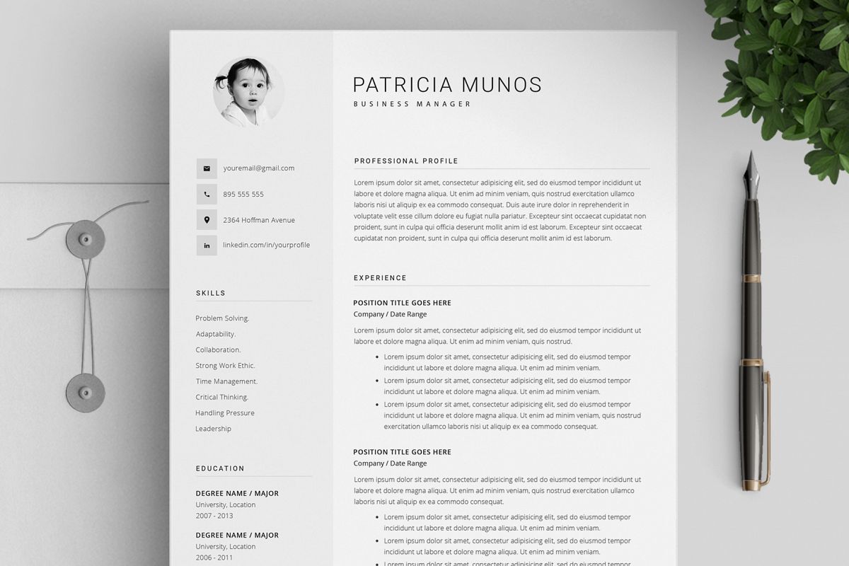 Resume Template and Cover Letter / 4 Pages example image 1