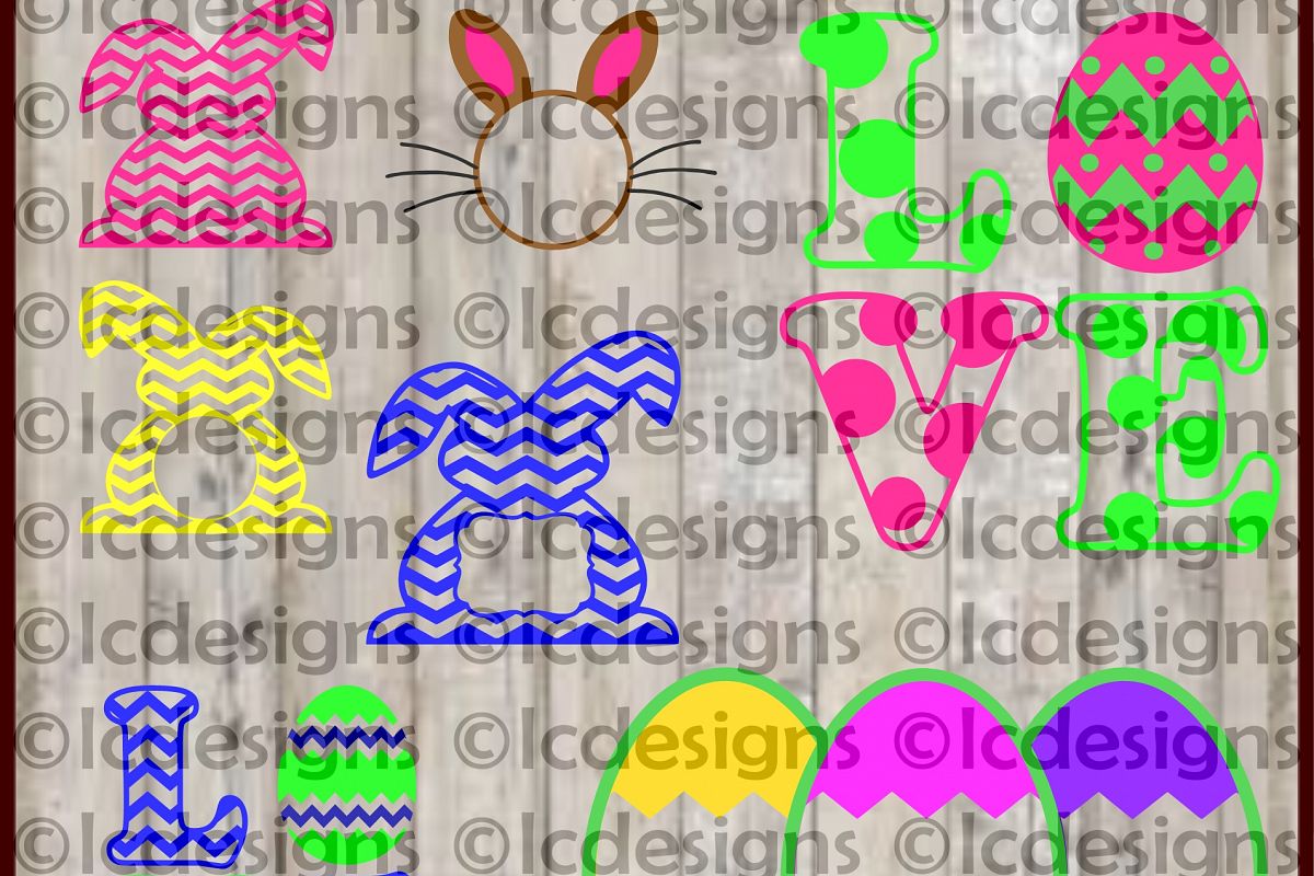LC025 - Easter Monogram Frame Designs example image 1