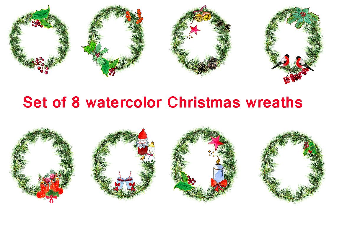 Set Christmas wreaths example image 1