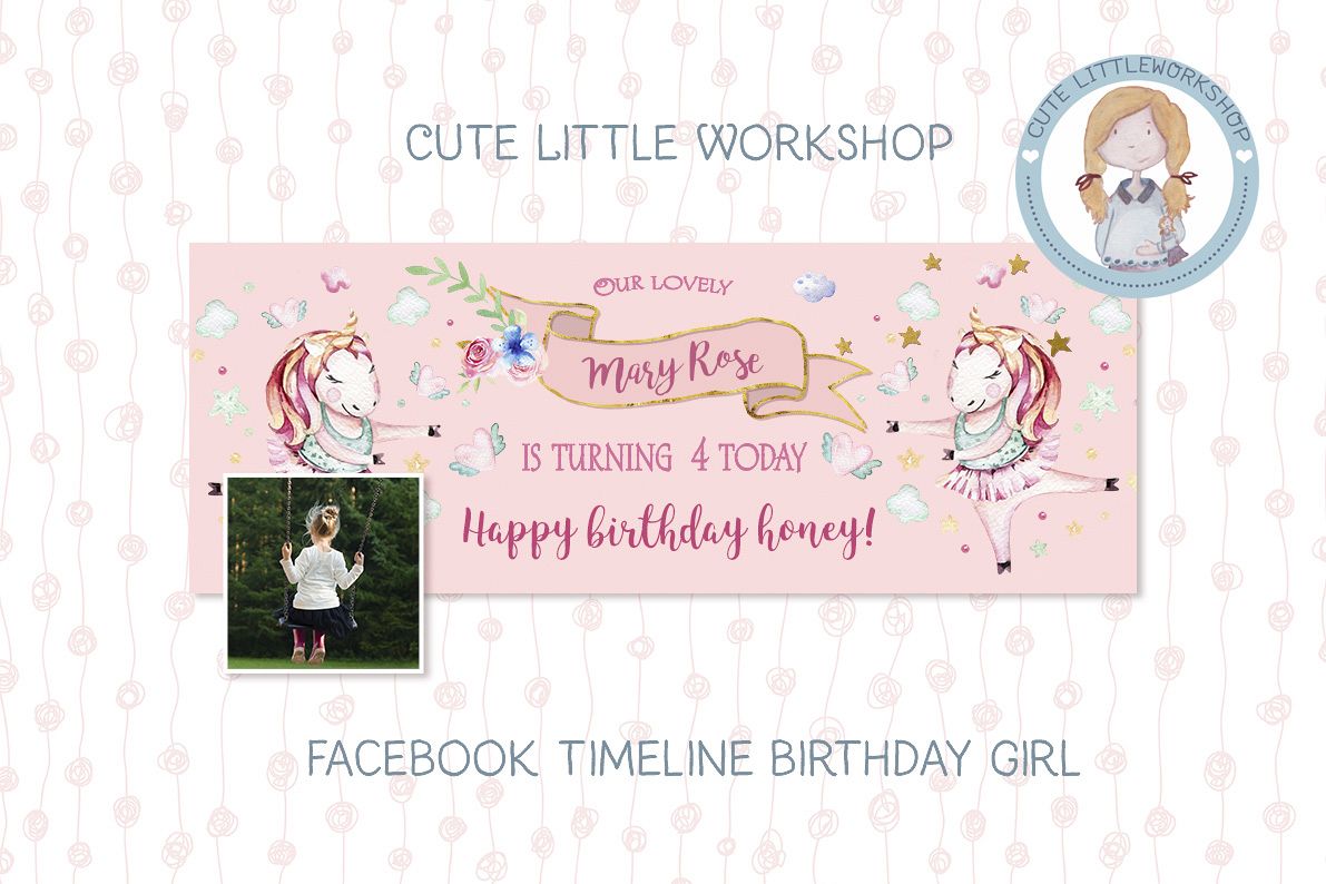 Facebook Timeline Birthday Unicorn example image 1