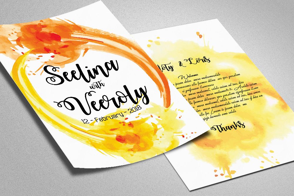 Double Sided Wedding Invitation Card example image 1