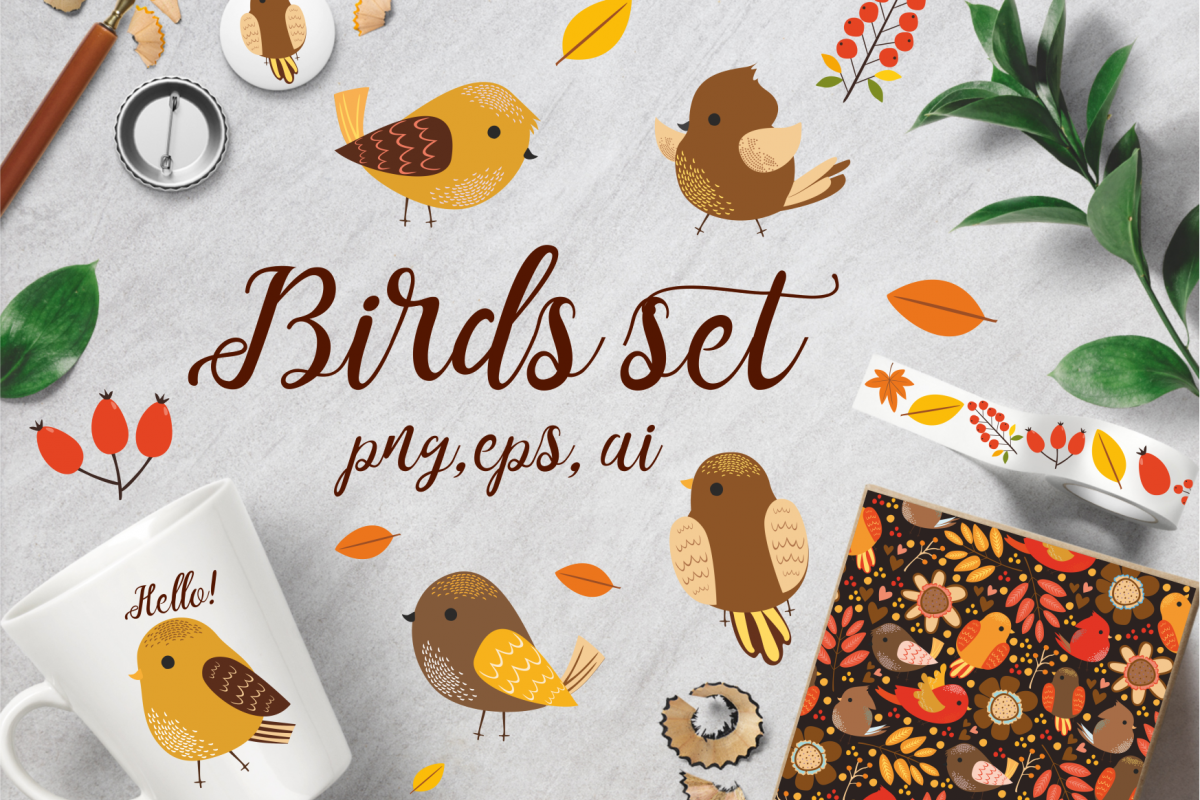 Birds set 2 (vector,jpg,png) example image 1
