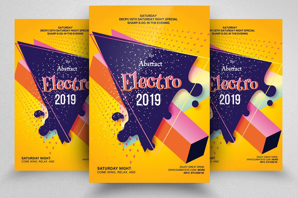 Electro Party Flyer Template example image 1