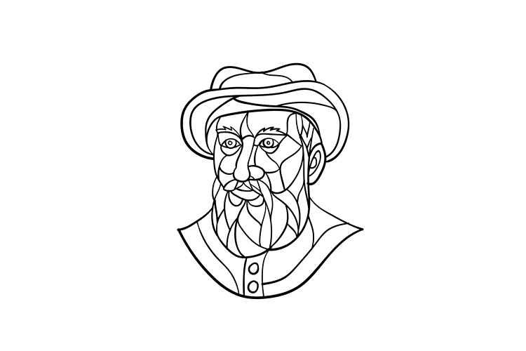 Ferdinand Magellan Mosaic Black and White example image 1