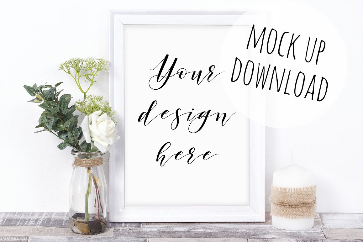 White A4 Frame Mockup example image 1