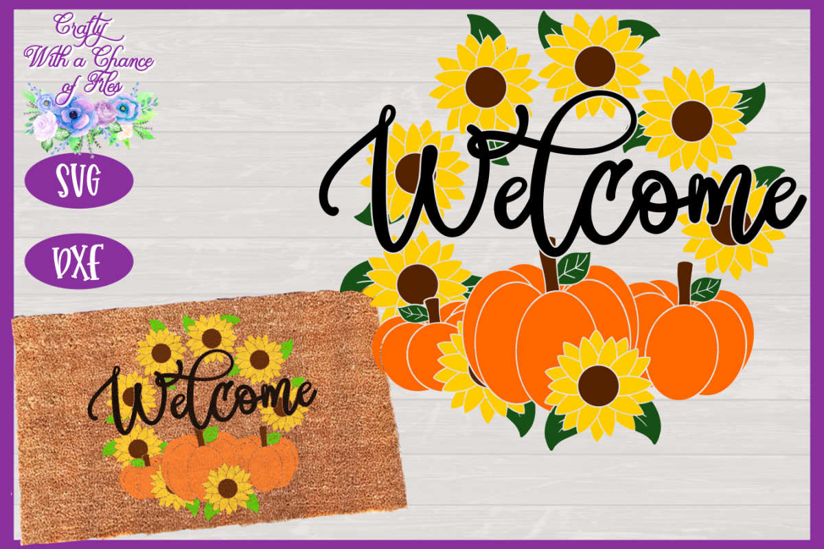 Welcome SVG | Autumn SVG | Sunflowers SVG | Fall SVG example image 1