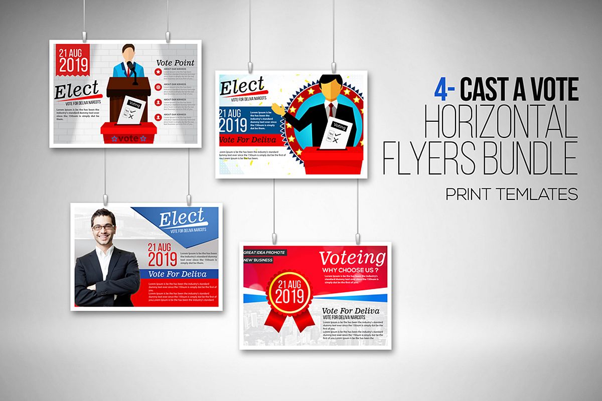4 Election Voting Flyers Bundle example image 1