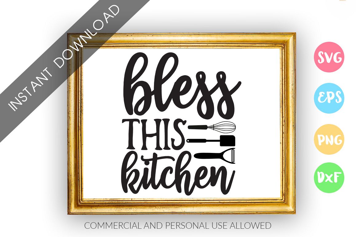 Bless this kitchen SVG Design example image 1