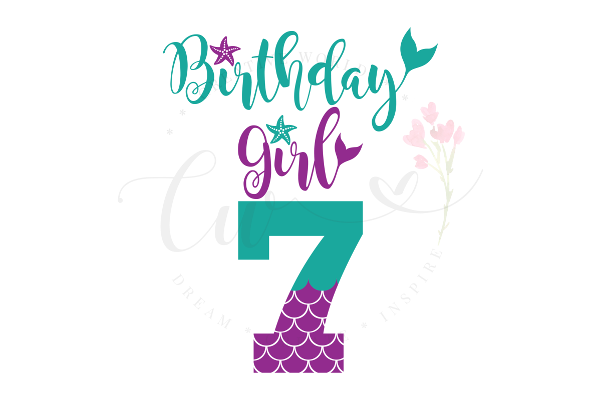 My 7th Birthday Mermaid SVG | Mermaid Birthday Girl svg example image 1