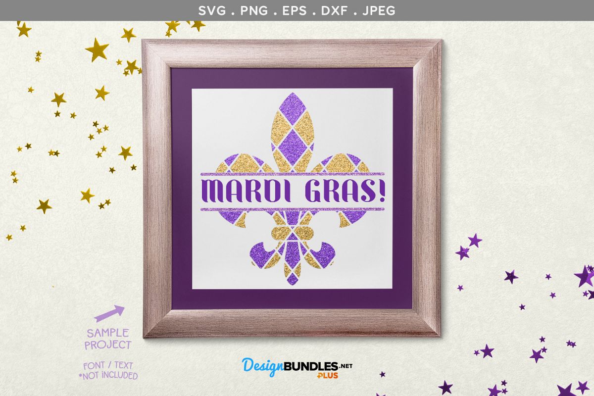 Download Fleur de lis Split Monogram Frame - svg, printable