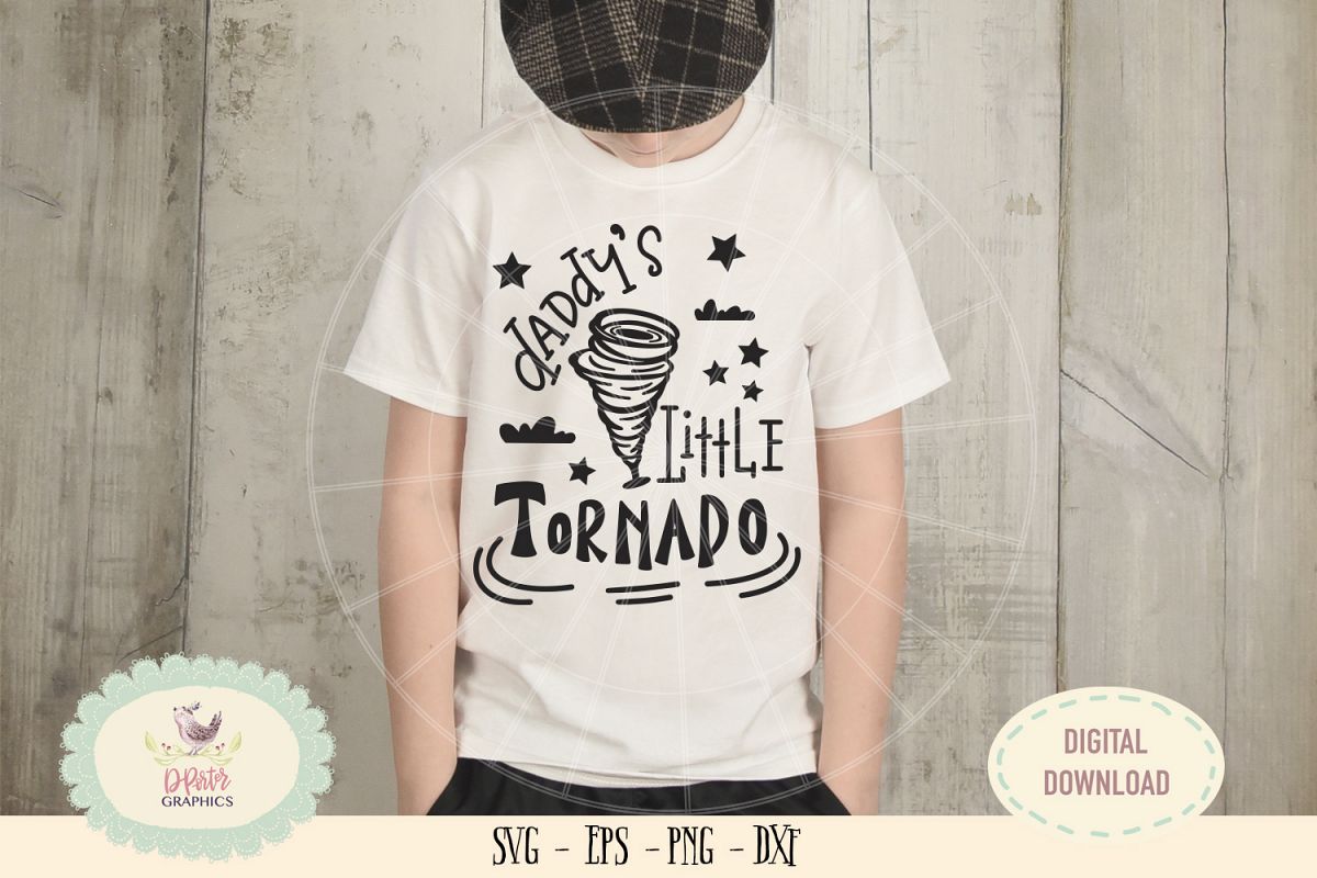 Daddy's little tornado SVG cut file fathers day svg example image 1