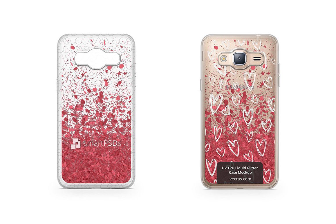 Samsung Galaxy J3 2016 UV TPU Liquid Glitter Case Mockup example image 1