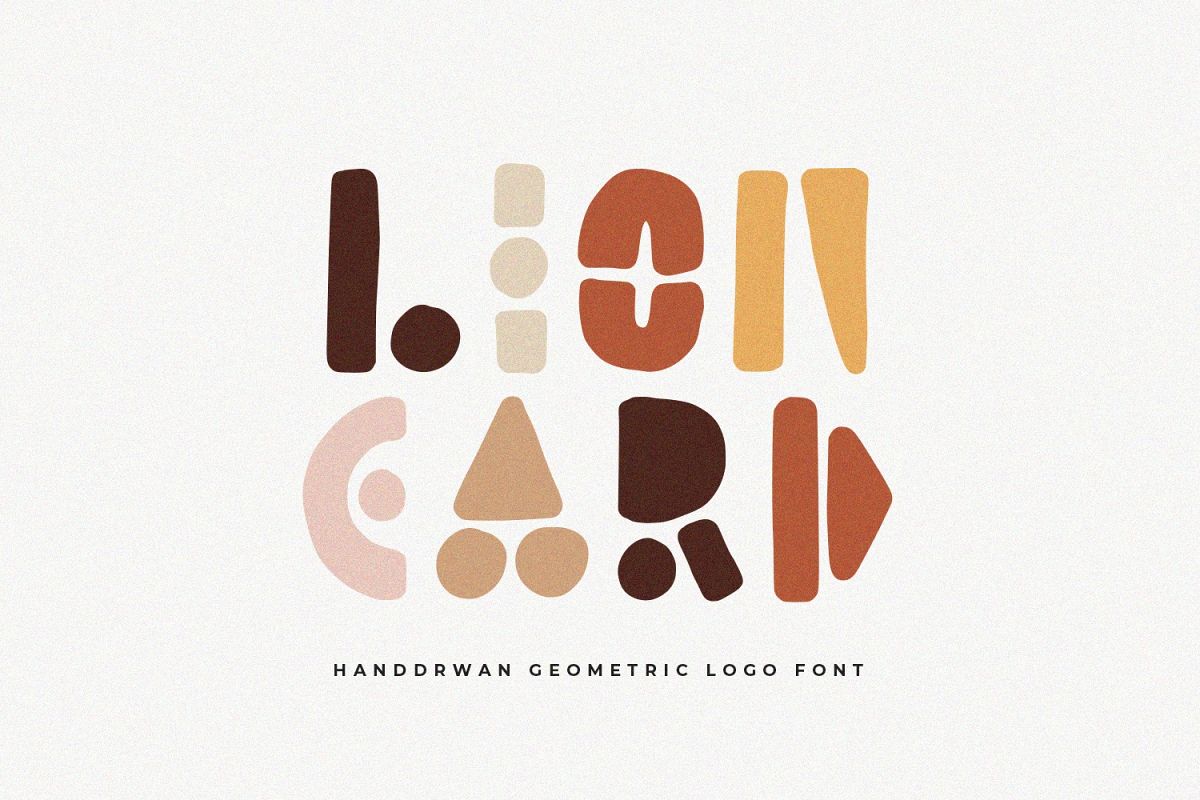 Lion Card | Handmade Geometric Font example image 1