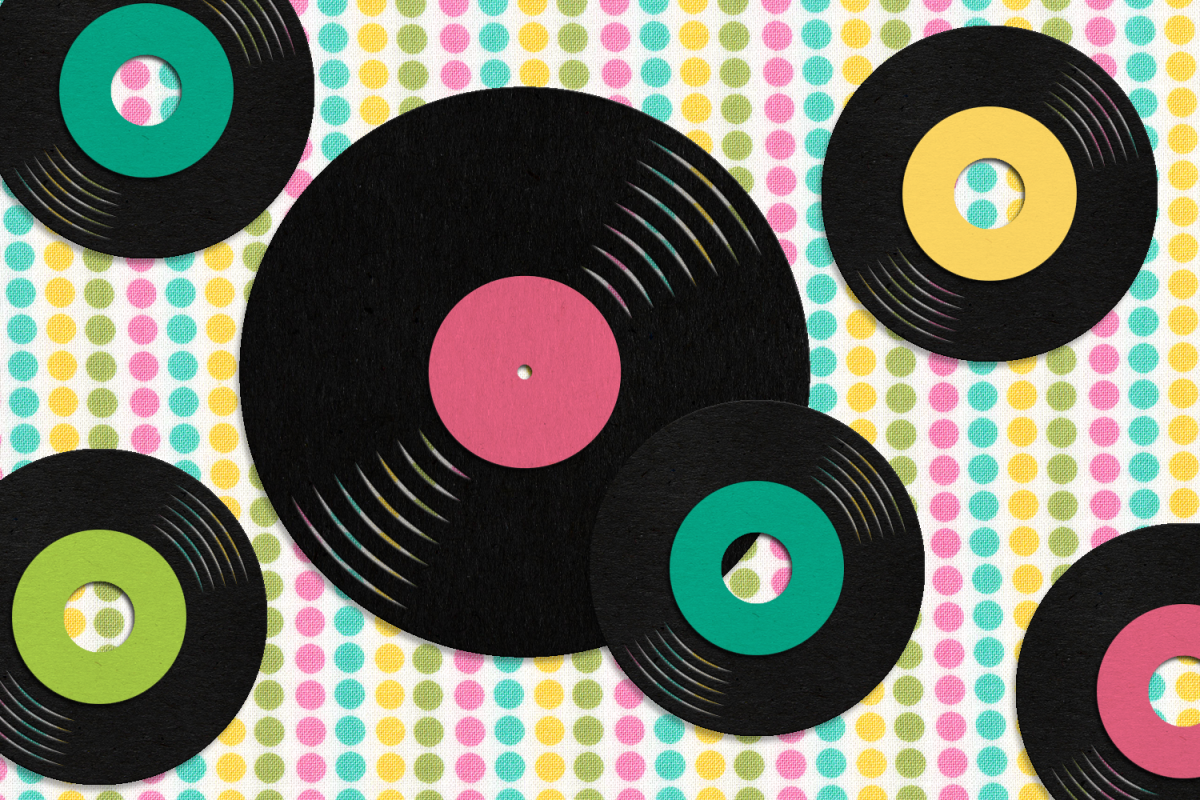 LP Album and 45 Record SVG File Cutting Template example image 1