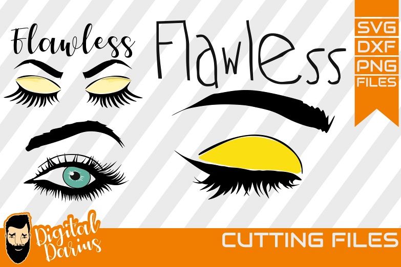 3x Flawless svg, Mascara svg, Eyelashes svg, Vector, Cricut example image 1
