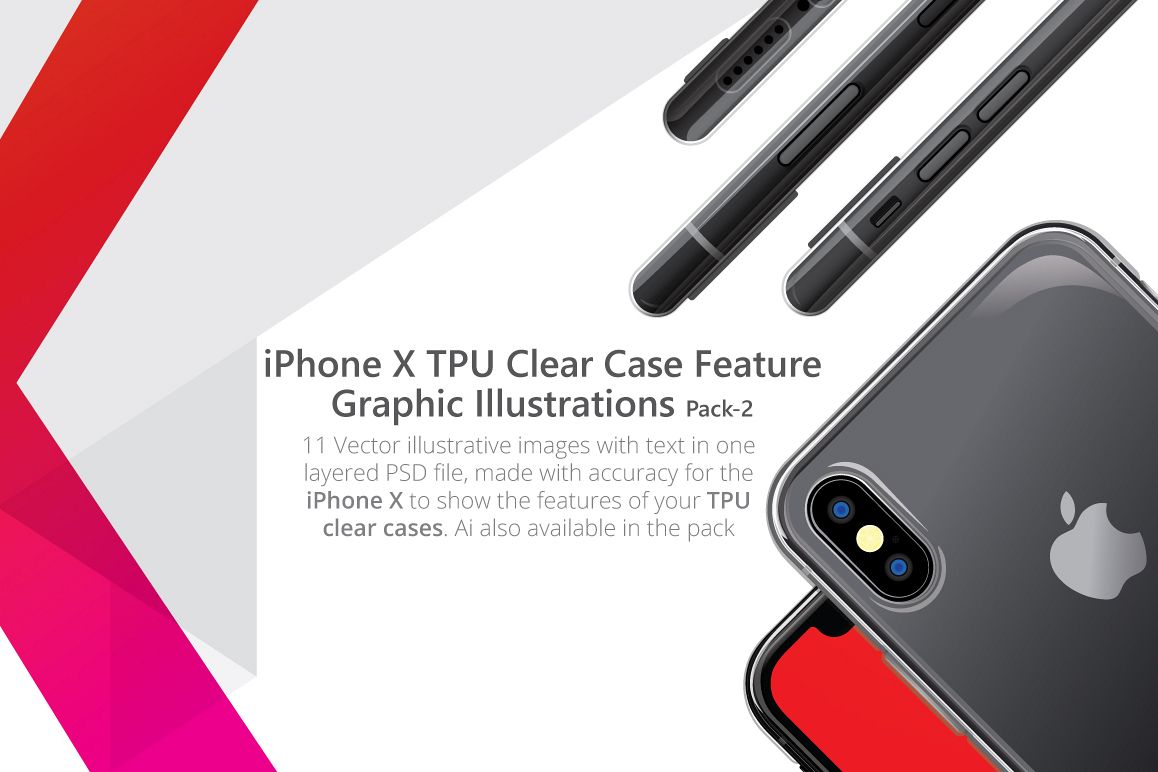 UV Printed TPU Clear Phone Case Feature Illustrations Pack example image 1