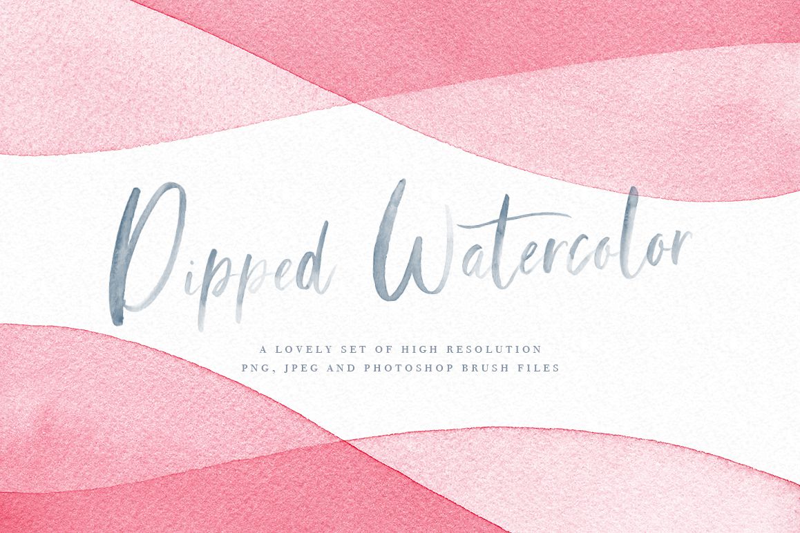 Watercolor Dip Dye Backgrounds including PS Brushes example image 1