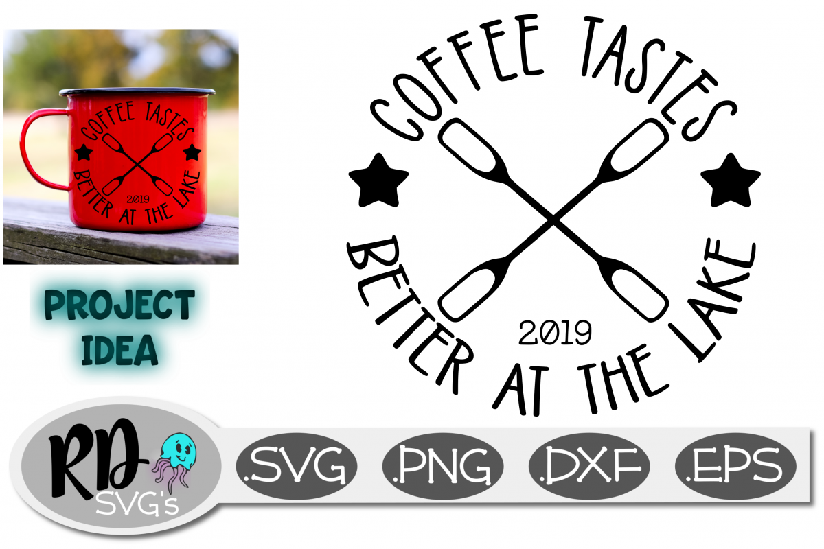 Coffee Tastes Better at the Lake - A Camping Cut File example image 1