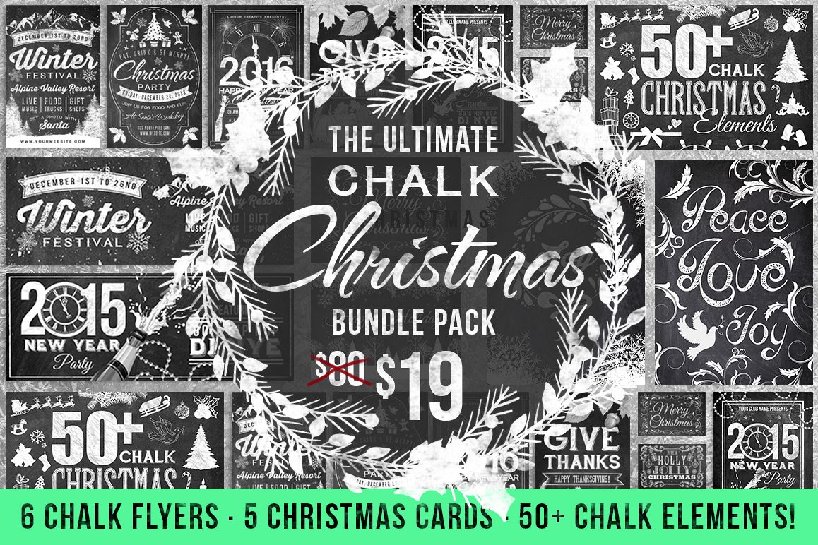 Chalk Christmas Mega Bundle (75% off) example image 1