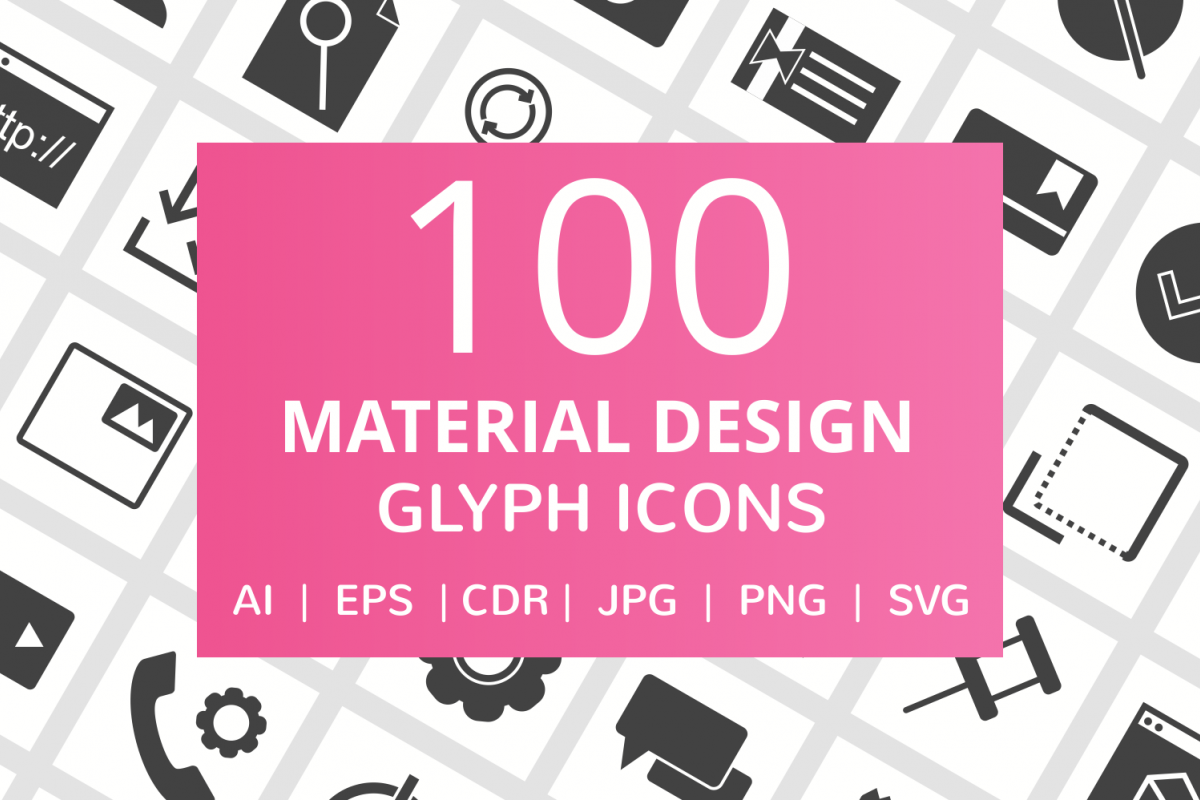 100 Material Design Glyph Icons example image 1