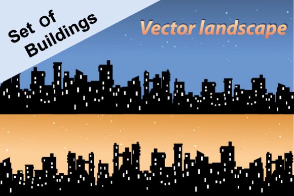 Set of city landscapes backgrounds example image 1