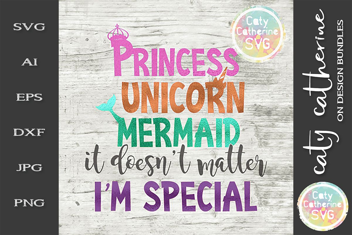 Princess Unicorn Mermaid It Doesn't Matter I'm Special SVG example image 1