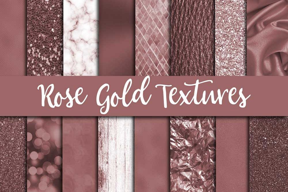 Rose Gold Textures Digital Paper example image 1