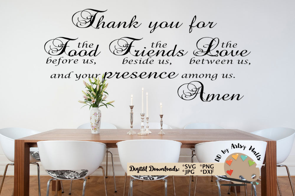 Download family wall decal svg Dining room kitchen family prayer svg (161105) | SVGs | Design Bundles