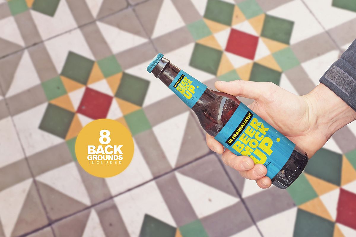Get Beer Bottle Mockup example image 1