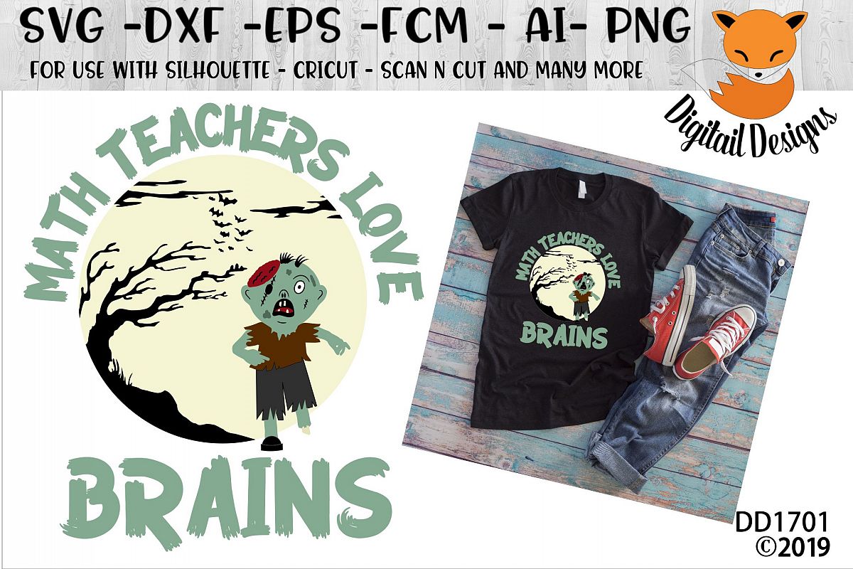 Math Teachers Love Brains Halloween SVG example image 1