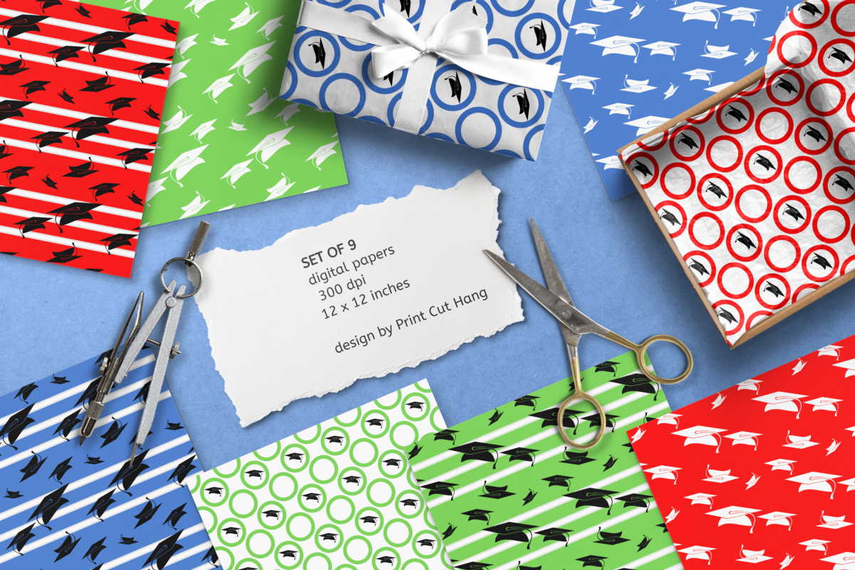 Graduation Seamless Patterns - Vector files - Background example image 1