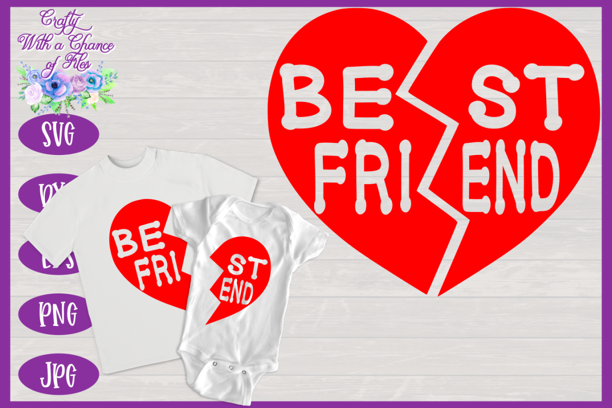 Download Best Friend Heart SVG - Sibling Shirt Design (191945) | SVGs | Design Bundles