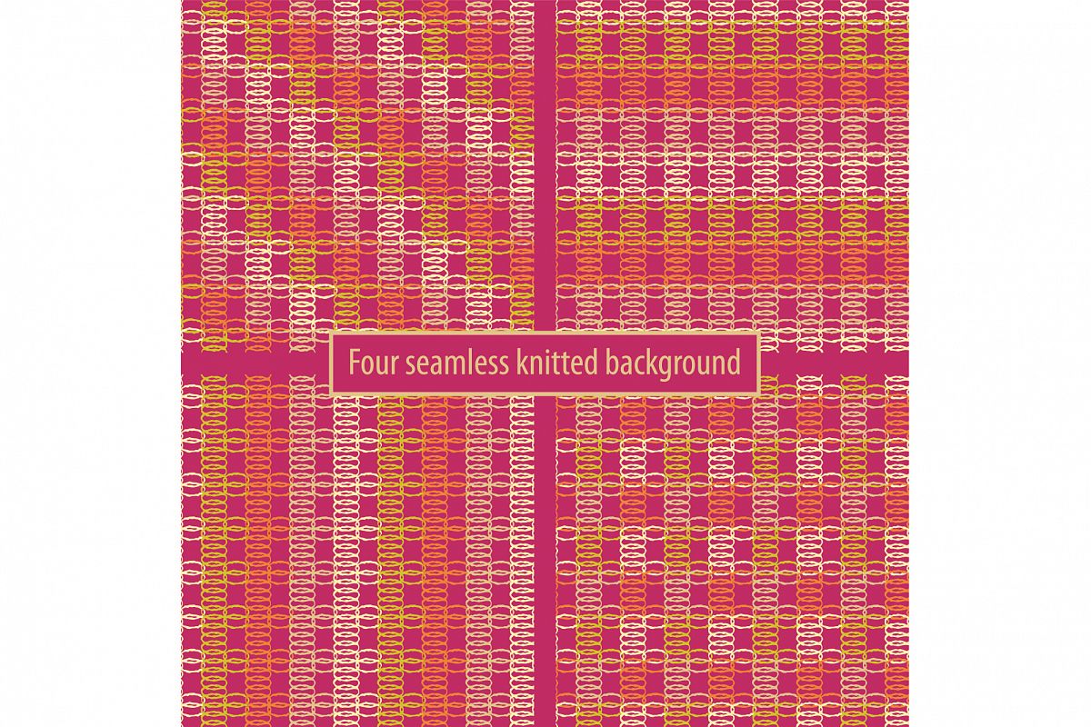 Set of four seamless knitted backgrounds. example image 1