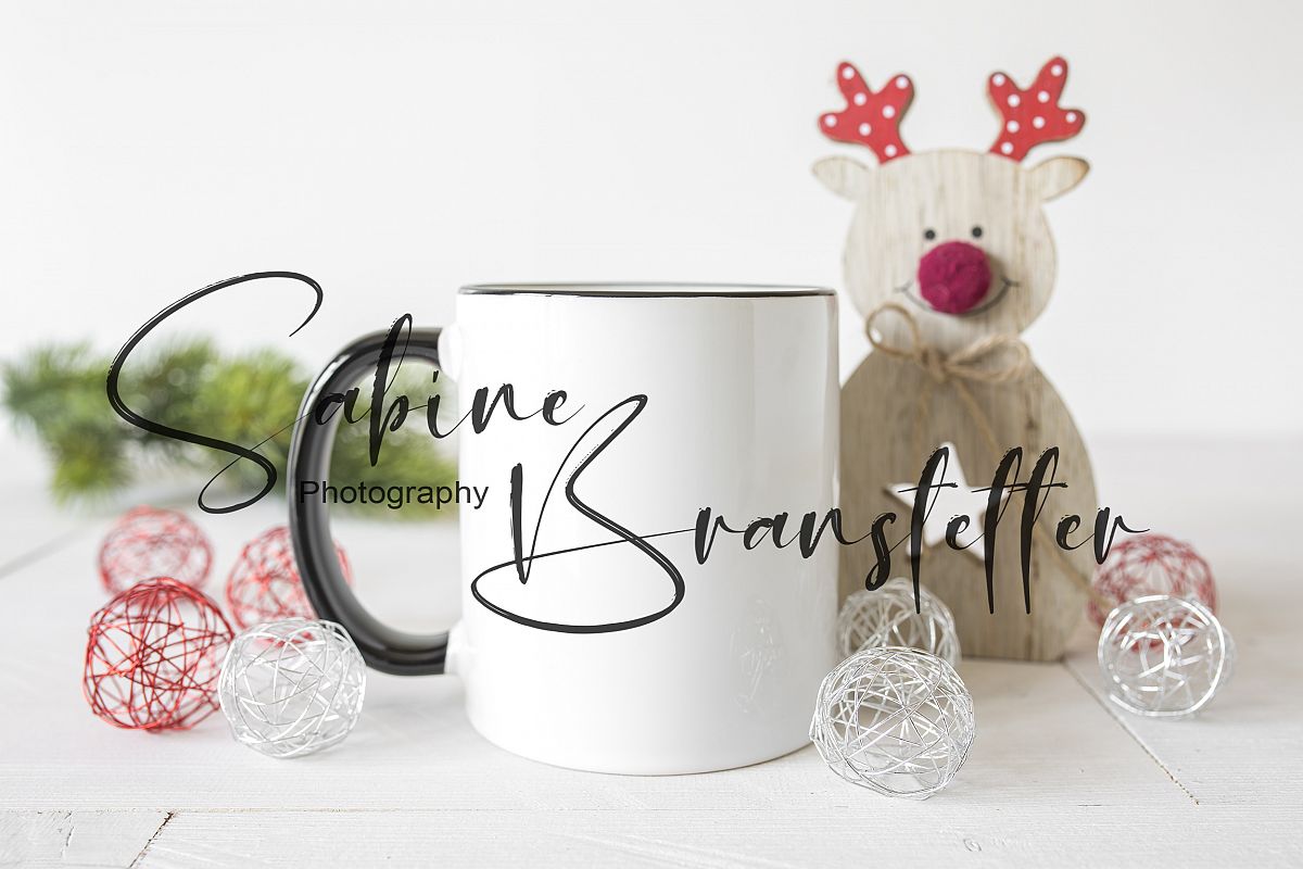 Styled Stock Photography Black And White Coffee Mug Mockup example image 1