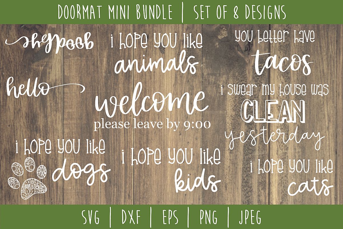 Doormat Bundle Set of 8 - SVG example image 1