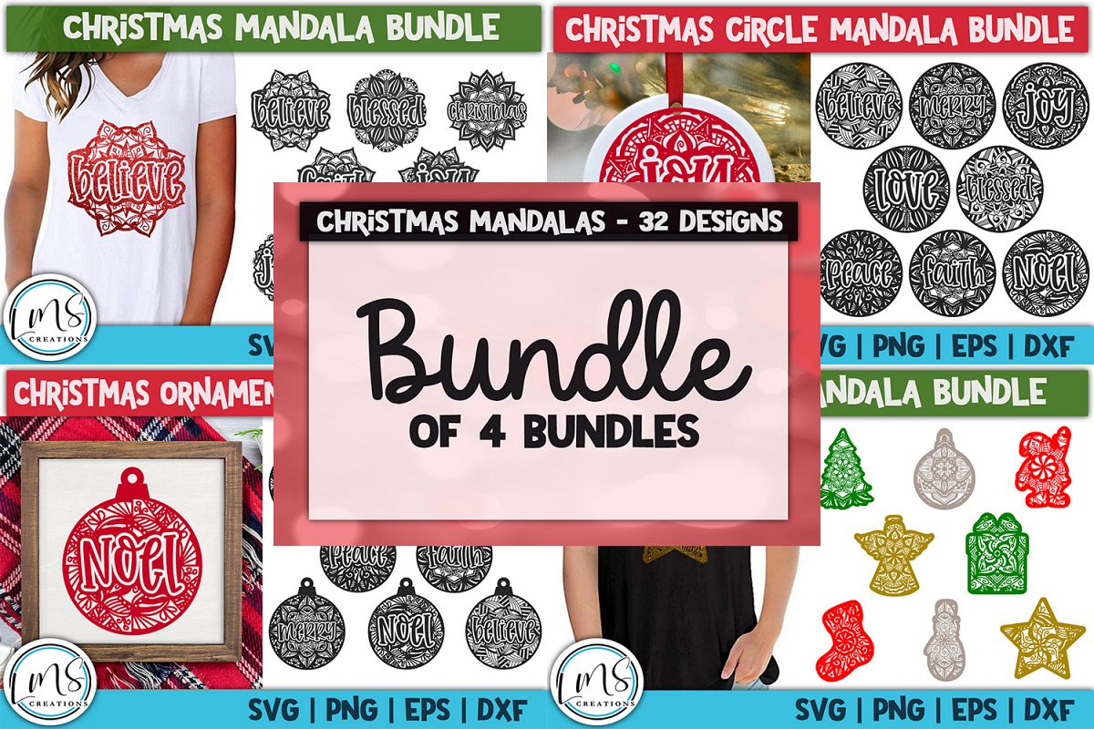 Christmas Mandala Bundle of Bundles SVG, PNG, EPS, DXF example image 1